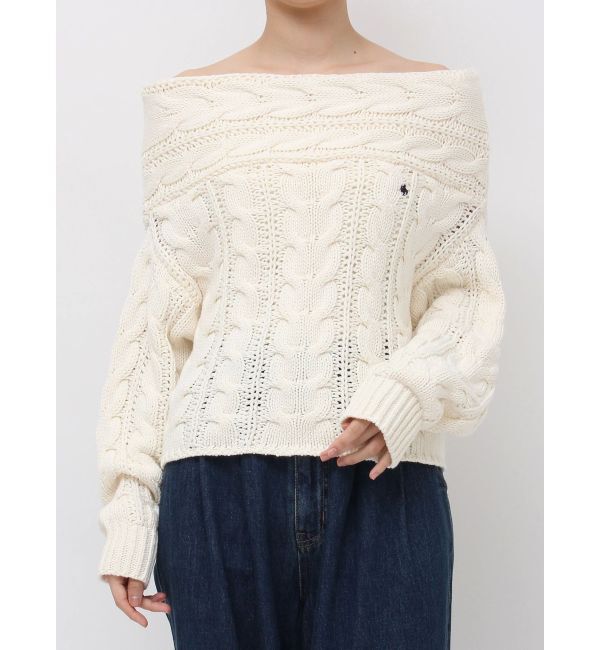 LAGUNAMOON「【POLO BCSコラボ】ケーブルオフショルニットプルオーバー」|ニット・セーター|