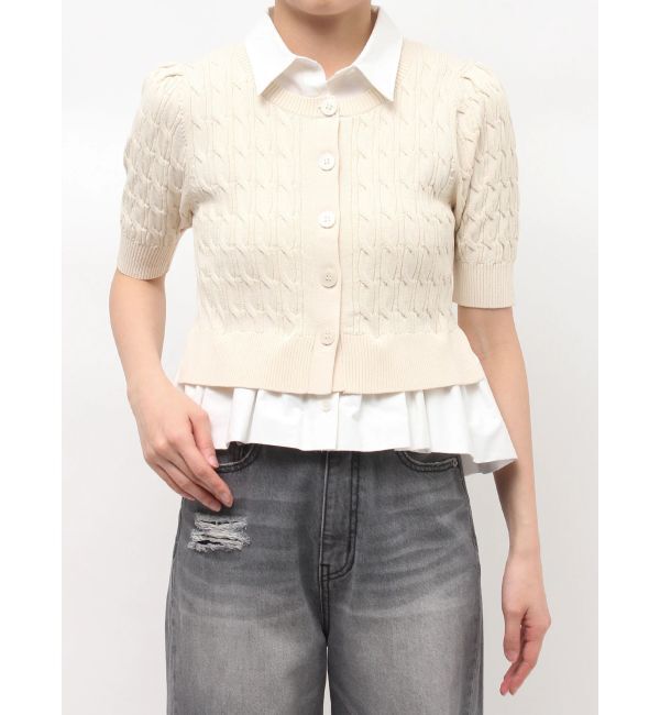 LAGUNAMOON「デタッチャブルペプラムニットカーディガン」|カーディガン|