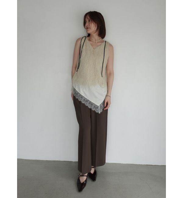 LAGUNAMOON「アシンメトリーレースサテンキャミソール」|キャミソール|