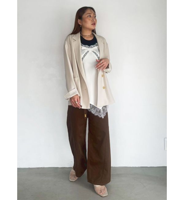 LAGUNAMOON「アシンメトリーレースサテンキャミソール」|キャミソール|