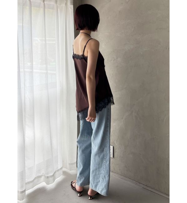 LAGUNAMOON「アシンメトリーレースサテンキャミソール」|キャミソール|