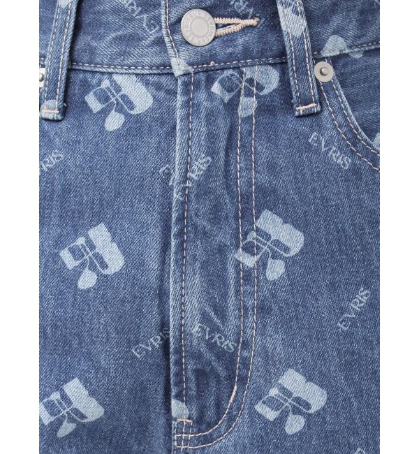 EVRIS「モノグラムシンプルワイドデニムパンツ」|デニム|