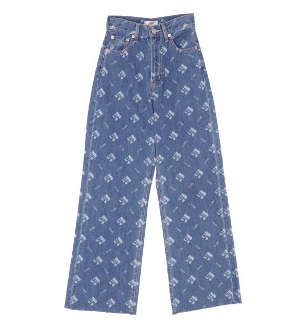 EVRIS「モノグラムシンプルワイドデニムパンツ」|デニム|
