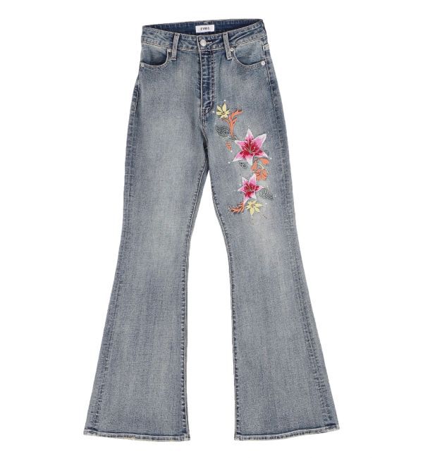 EVRIS「Embroideryフレアデニムパンツ」|デニム|