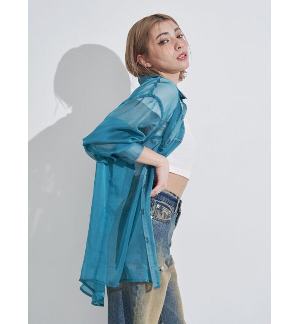 EVRIS「シアーオーバーサイズシャツ」|シャツ・ブラウス|