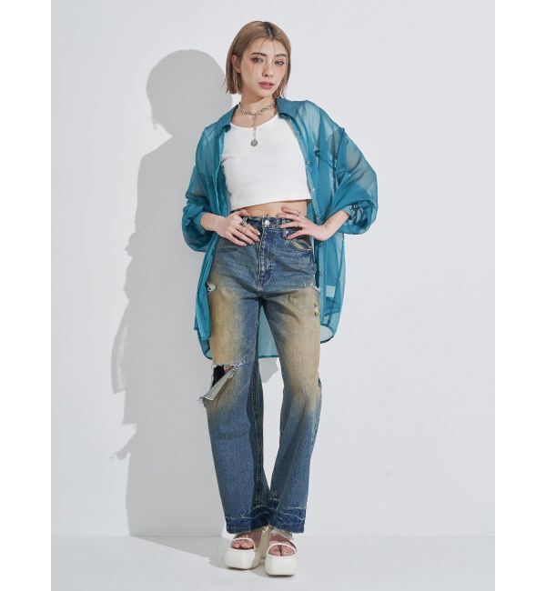 EVRIS「シアーオーバーサイズシャツ」|シャツ・ブラウス|