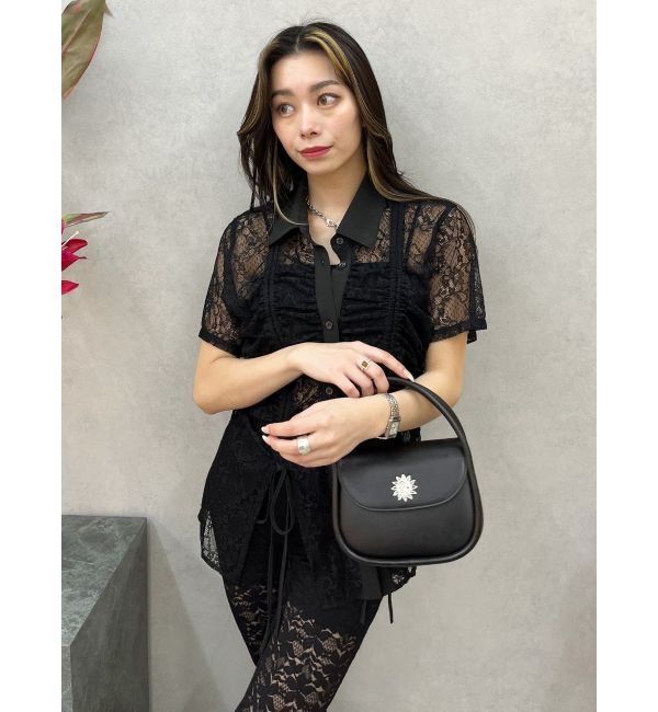 EVRIS「ドロストハーフスリーブレースシャツ」|シャツ・ブラウス|