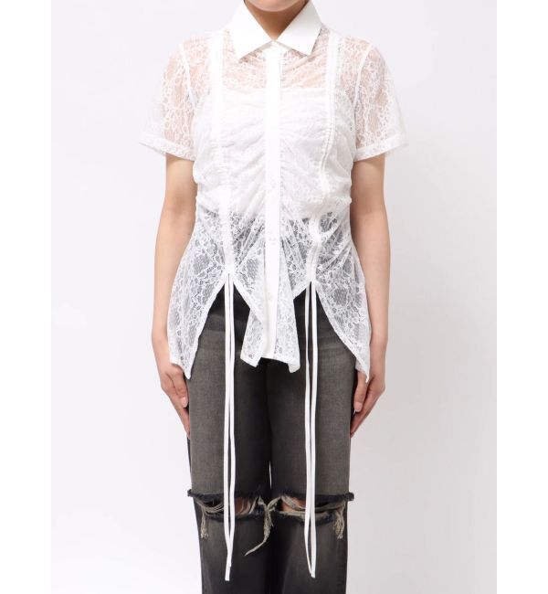 EVRIS「ドロストハーフスリーブレースシャツ」|シャツ・ブラウス|