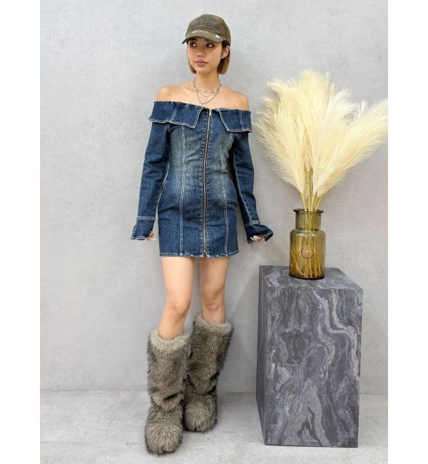 EVRIS「ファイクファーモンスターブーツ」|ロングブーツ|