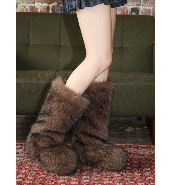 EVRIS「ファイクファーモンスターブーツ」|ロングブーツ|