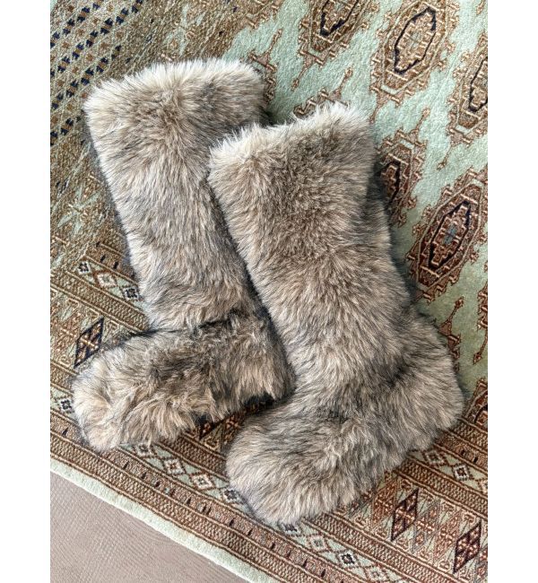 EVRIS「ファイクファーモンスターブーツ」|ロングブーツ|ベージュ