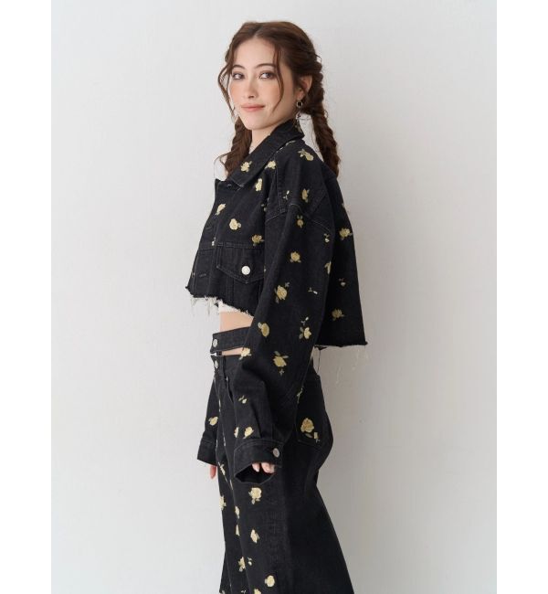 EVRIS「Embroideryデニムブルゾン【セットアップ着用可能】」|デニムジャケット|