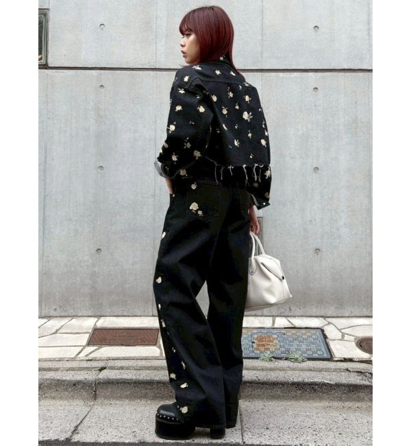 EVRIS「Embroideryデニムブルゾン【セットアップ着用可能】」|デニムジャケット|