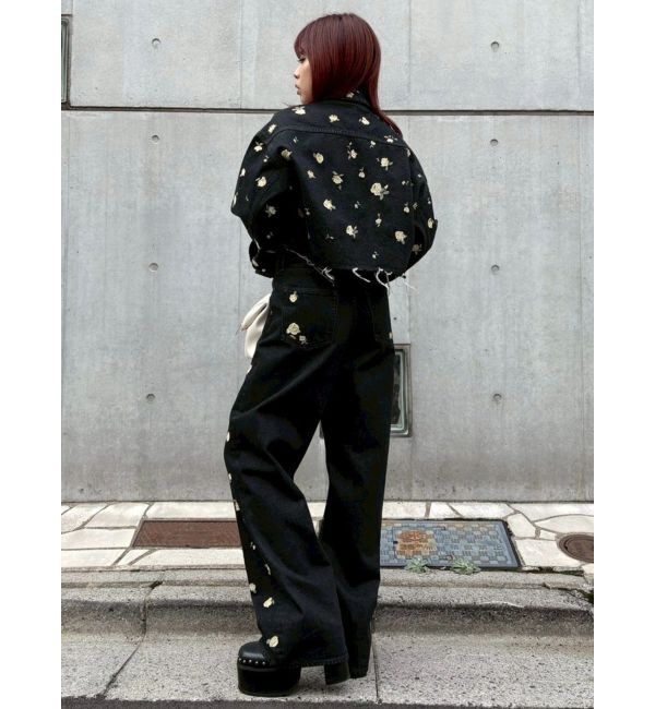 EVRIS「Embroideryデニムブルゾン【セットアップ着用可能】」|デニムジャケット|