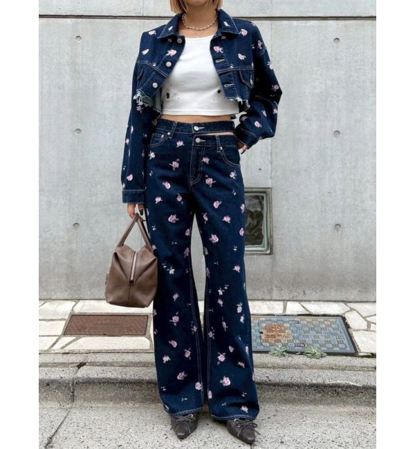 EVRIS「Embroideryデニムブルゾン【セットアップ着用可能】」|デニムジャケット|