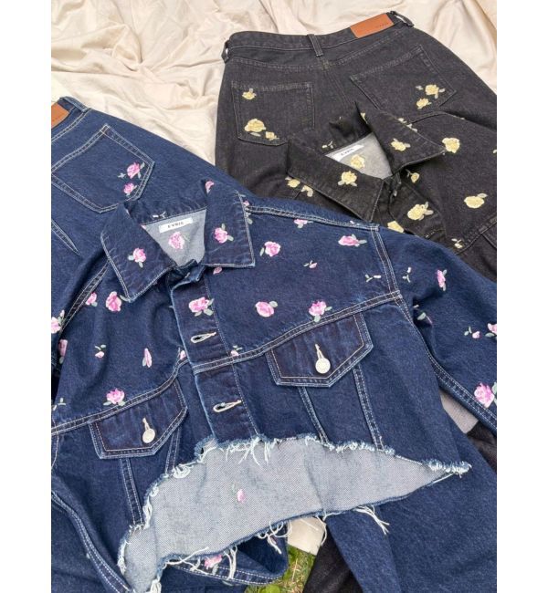 EVRIS「Embroideryデニムブルゾン【セットアップ着用可能】」|デニムジャケット|