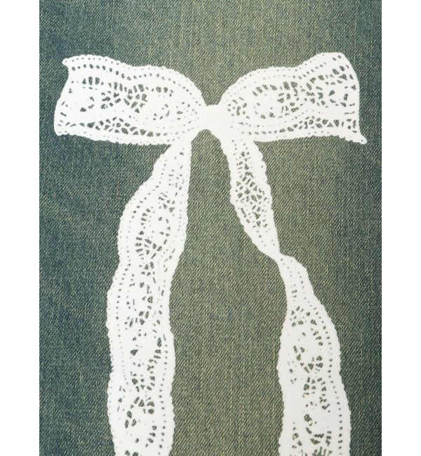 EVRIS「リボンレースワイドデニムパンツ」|デニム|