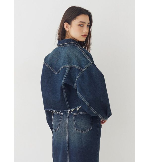 EVRIS「ヴィンテージライクカラーデニムブルゾン【セットアップ着用可能】」|デニムジャケット|