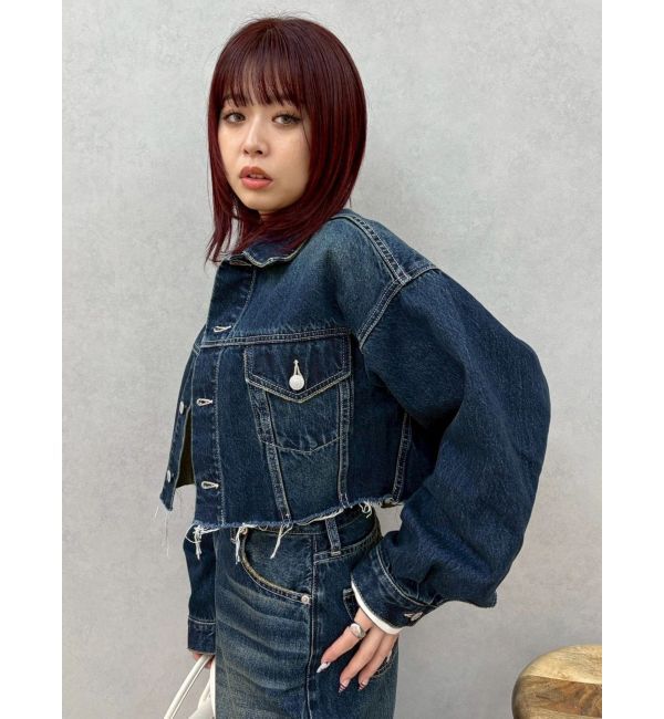 EVRIS「ヴィンテージライクカラーデニムブルゾン【セットアップ着用可能】」|デニムジャケット|