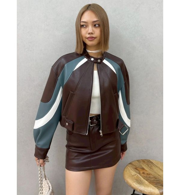 EVRIS「フェイクレザーベルトミニスカート【セットアップ着用可能】」|スカート|