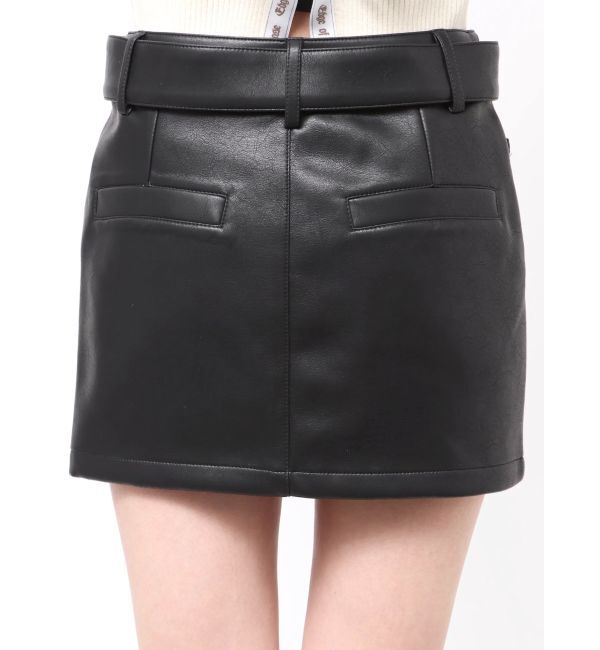 EVRIS「フェイクレザーベルトミニスカート【セットアップ着用可能】」|スカート|
