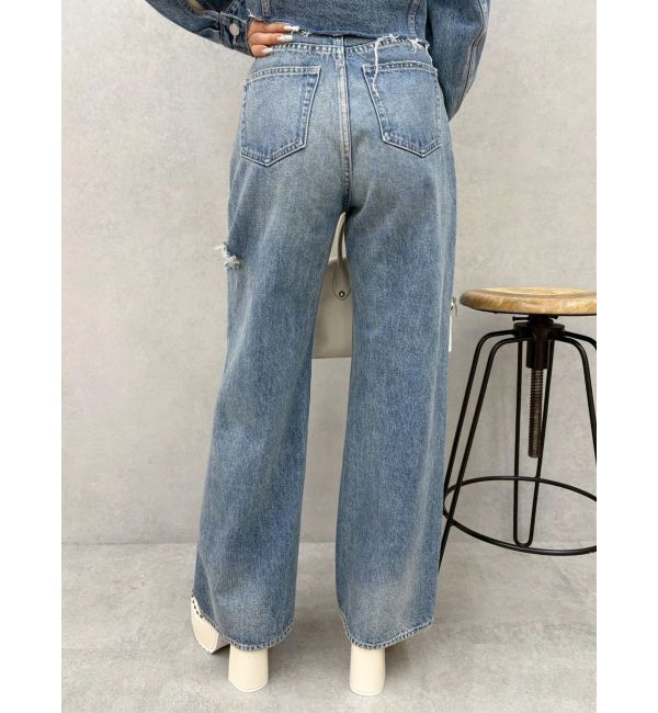 EVRIS「カットアウトワイドデニムパンツ【セットアップ着用可能】」|デニム|