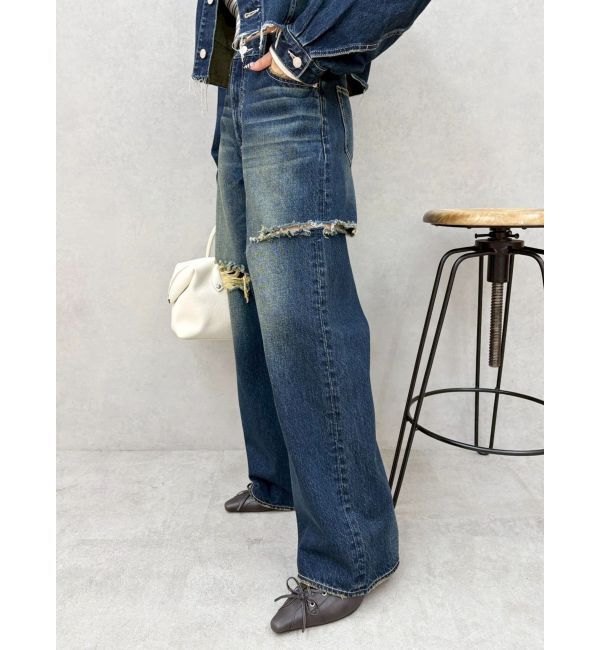 EVRIS「カットアウトワイドデニムパンツ【セットアップ着用可能】」|デニム|