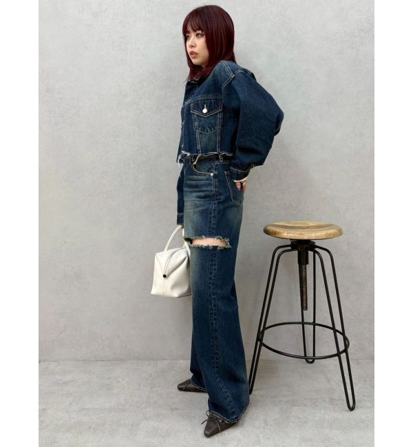 EVRIS「カットアウトワイドデニムパンツ【セットアップ着用可能】」|デニム|