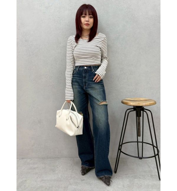 EVRIS「カットアウトワイドデニムパンツ【セットアップ着用可能】」|デニム|