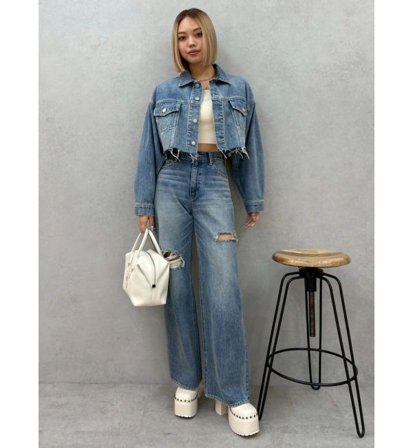 EVRIS「カットアウトワイドデニムパンツ【セットアップ着用可能】」|デニム|