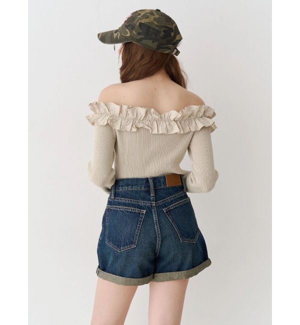 EVRIS「ヴィンテージライクカラーショートデニムパンツ【セットアップ着用可能】」|デニム|