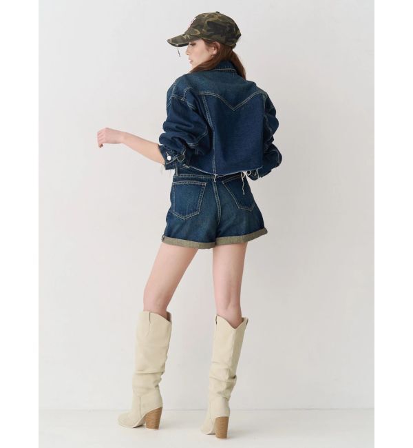 EVRIS「ヴィンテージライクカラーショートデニムパンツ【セットアップ着用可能】」|デニム|