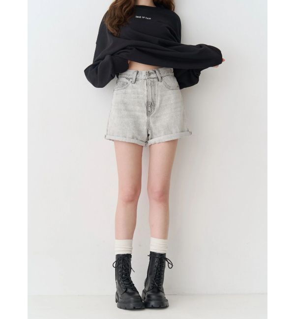 EVRIS「ヴィンテージライクカラーショートデニムパンツ【セットアップ着用可能】」|デニム|