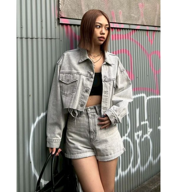 EVRIS「ヴィンテージライクカラーショートデニムパンツ【セットアップ着用可能】」|デニム|