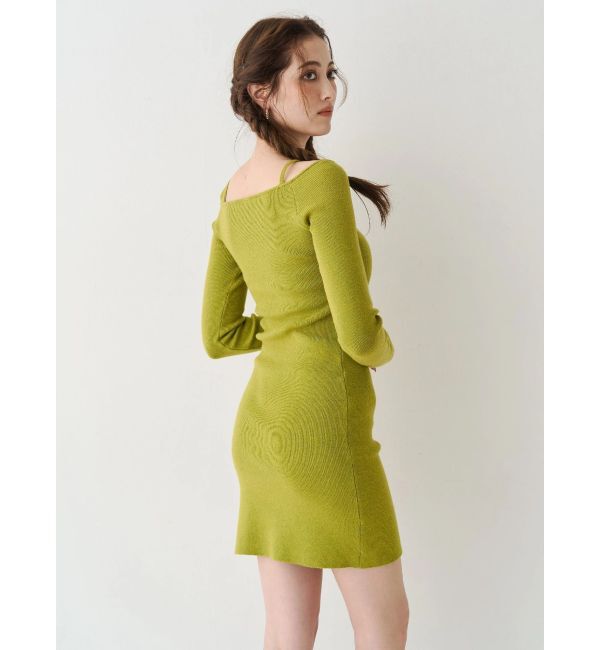 EVRIS「カットアウトニットミニワンピース」|ワンピース|