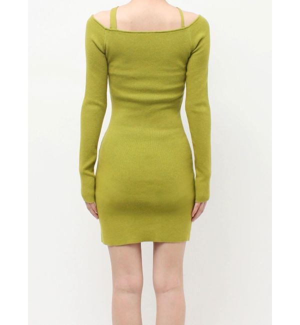 EVRIS「カットアウトニットミニワンピース」|ワンピース|