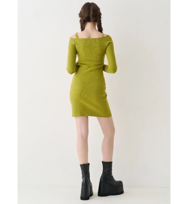 EVRIS「カットアウトニットミニワンピース」|ワンピース|