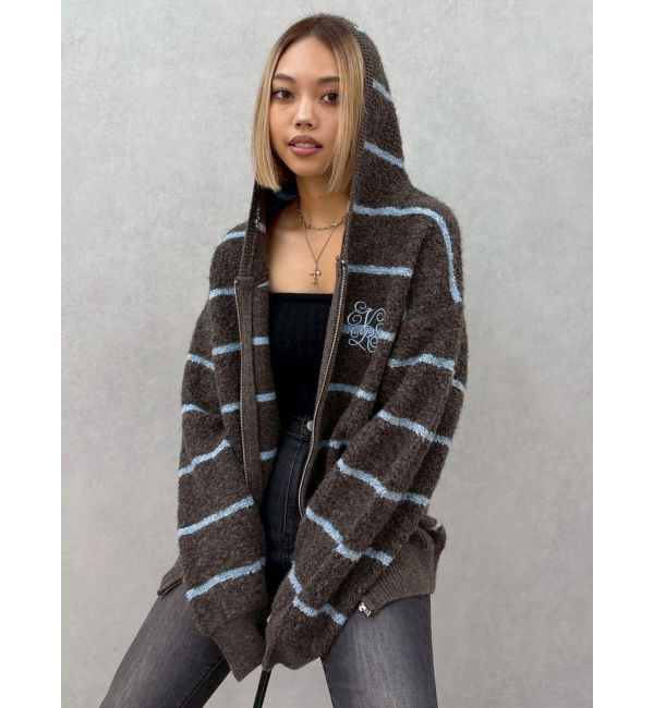 EVRIS「オーバーサイズフードニットトップス【セットアップ着用可能】」|ニット・セーター|