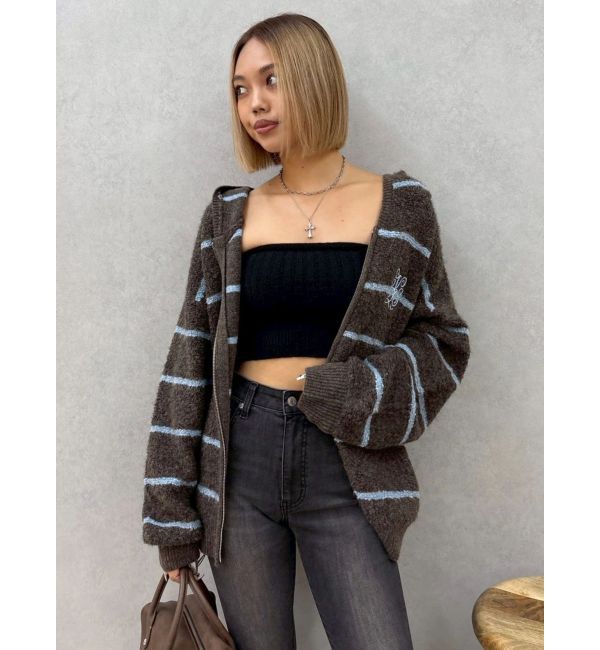 EVRIS「オーバーサイズフードニットトップス【セットアップ着用可能】」|ニット・セーター|