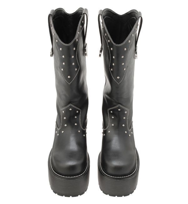 EVRIS「ウエスタンプラットフォームブーツ」|ロングブーツ|