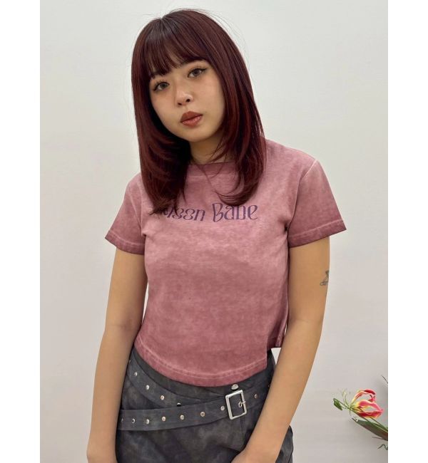 EVRIS「MOON BABE ロゴクロップドTシャツ」|Tシャツ・カットソー|ピンク