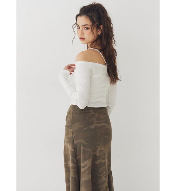 EVRIS「2WAYリブアンサンブルオフショルトップス」|Tシャツ・カットソー|