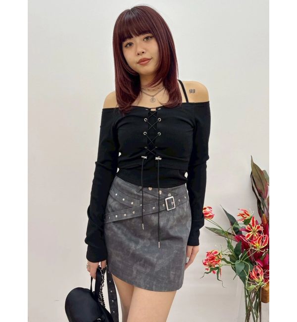 EVRIS「2WAYリブアンサンブルオフショルトップス」|Tシャツ・カットソー|