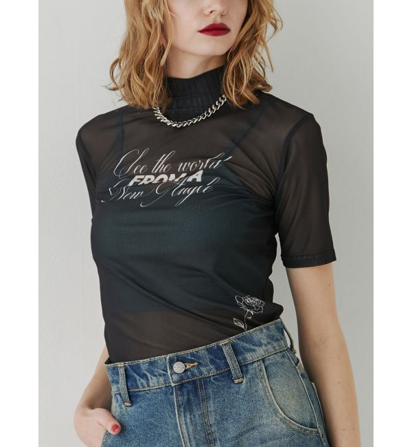 jouetie「ハーフスリーブタトゥーシアートップス」|Tシャツ・カットソー|ブラック