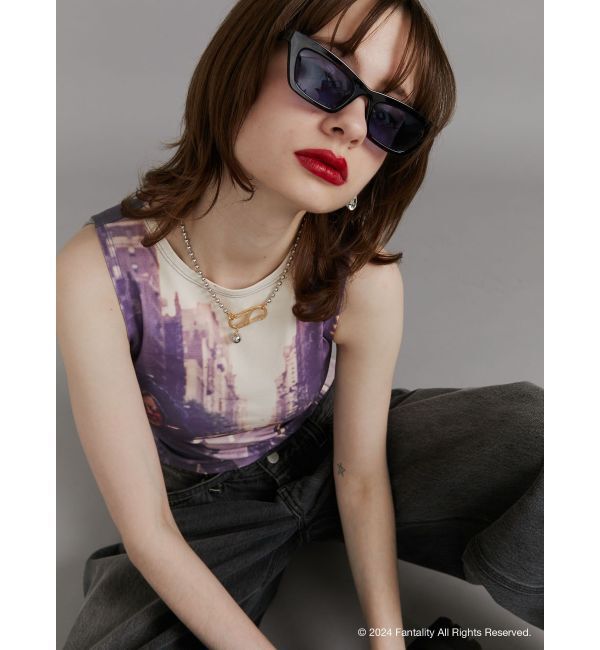 jouetie「【JANIS】photo print sleeveles【コラボ】」|タンクトップ|