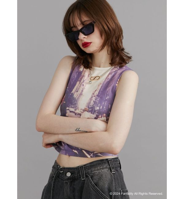 jouetie「【JANIS】photo print sleeveles【コラボ】」|タンクトップ|