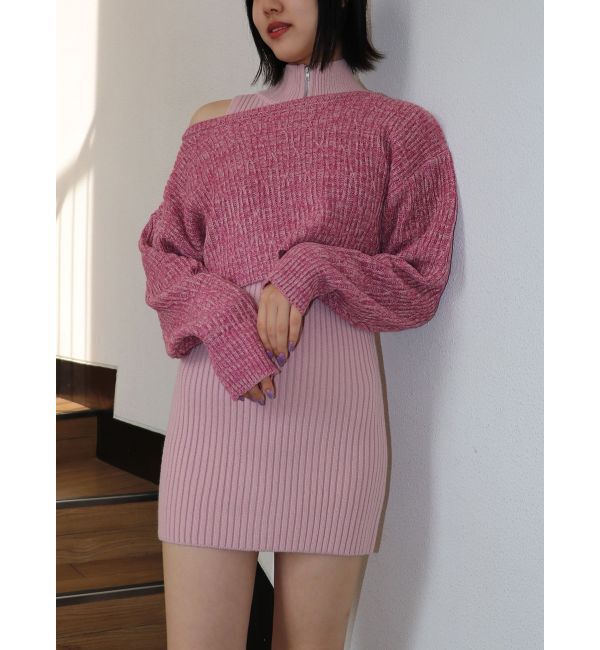 jouetie「レイヤードニットミニワンピース」|ワンピース|