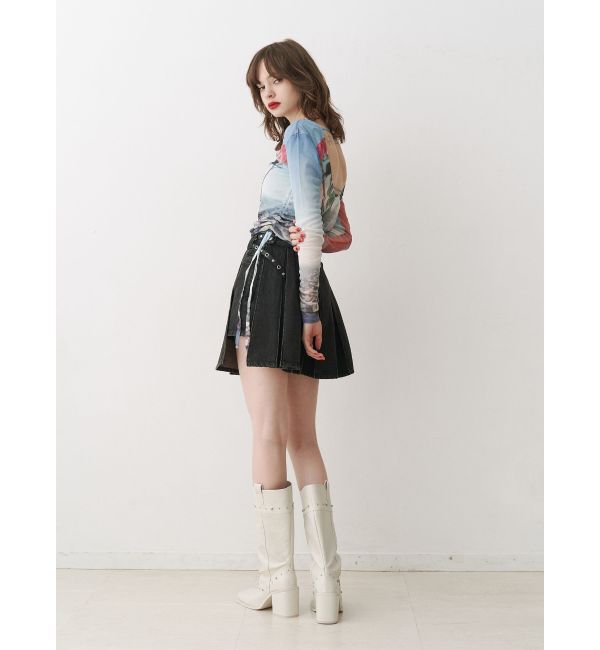 jouetie「ラッププリーツデニムスカパン【セットアップ対応】」|デニム|