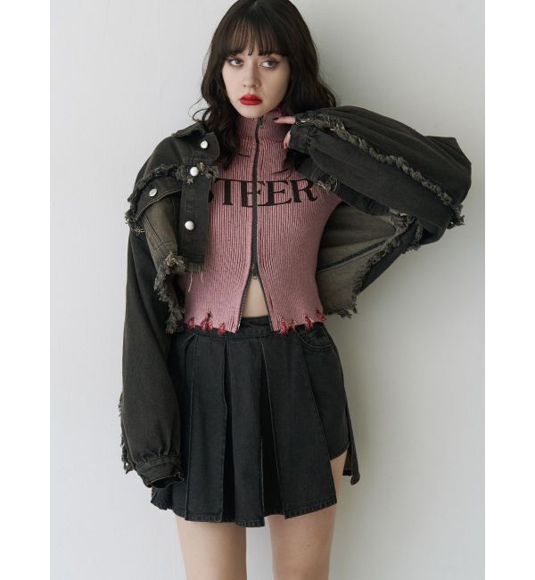 jouetie「ラッププリーツデニムスカパン【セットアップ対応】」|デニム|