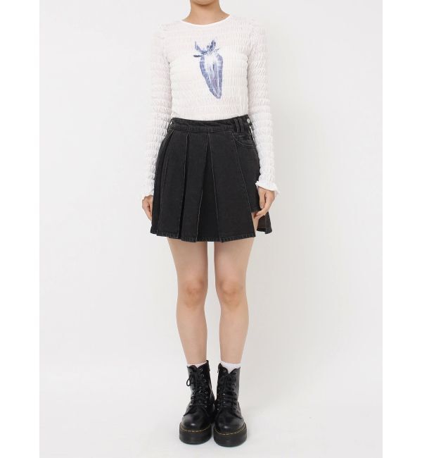 jouetie「ラッププリーツデニムスカパン【セットアップ対応】」|デニム|